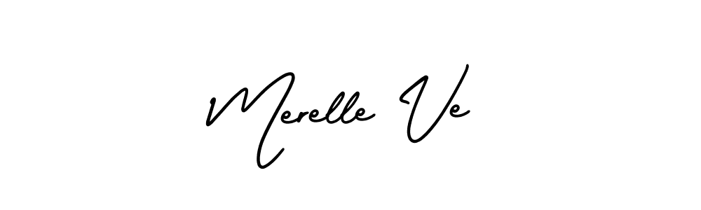 Use a signature maker to create a handwritten signature online. With this signature software, you can design (AmerikaSignatureDemo-Regular) your own signature for name Merelle Ve. Merelle Ve signature style 3 images and pictures png