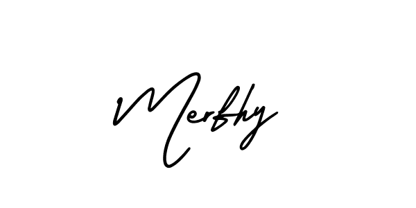 How to make Merfhy signature? AmerikaSignatureDemo-Regular is a professional autograph style. Create handwritten signature for Merfhy name. Merfhy signature style 3 images and pictures png