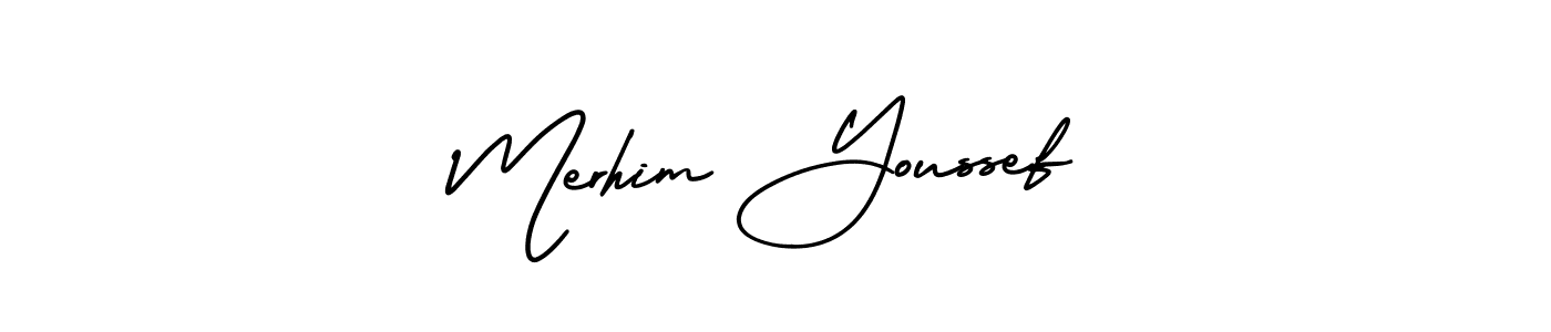 Merhim Youssef stylish signature style. Best Handwritten Sign (AmerikaSignatureDemo-Regular) for my name. Handwritten Signature Collection Ideas for my name Merhim Youssef. Merhim Youssef signature style 3 images and pictures png