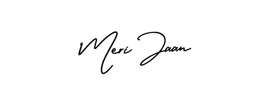How to make Meri Jaan name signature. Use AmerikaSignatureDemo-Regular style for creating short signs online. This is the latest handwritten sign. Meri Jaan signature style 3 images and pictures png