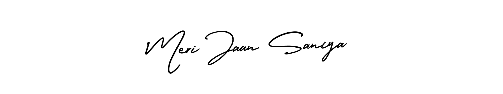 Similarly AmerikaSignatureDemo-Regular is the best handwritten signature design. Signature creator online .You can use it as an online autograph creator for name Meri Jaan Saniya. Meri Jaan Saniya signature style 3 images and pictures png