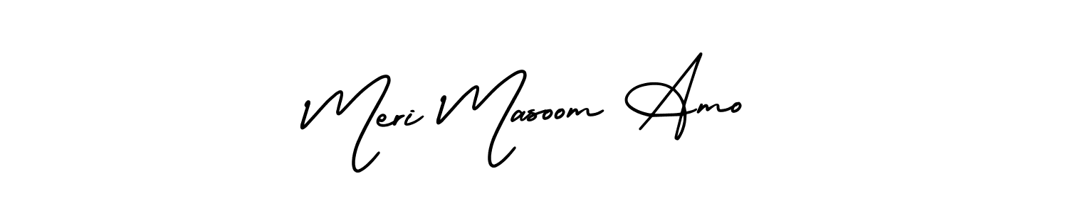 Meri Masoom Amo stylish signature style. Best Handwritten Sign (AmerikaSignatureDemo-Regular) for my name. Handwritten Signature Collection Ideas for my name Meri Masoom Amo. Meri Masoom Amo signature style 3 images and pictures png