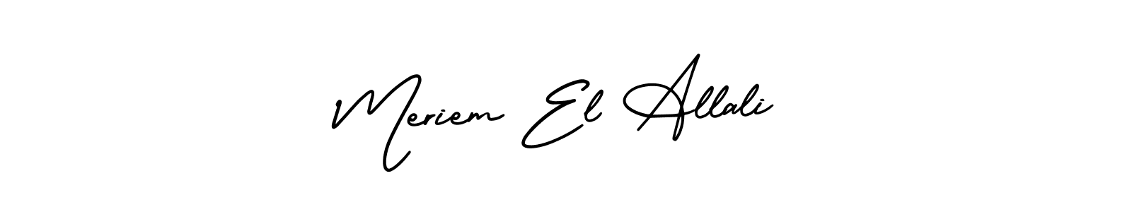 The best way (AmerikaSignatureDemo-Regular) to make a short signature is to pick only two or three words in your name. The name Meriem El Allali include a total of six letters. For converting this name. Meriem El Allali signature style 3 images and pictures png