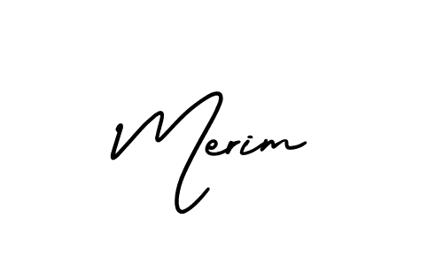 Create a beautiful signature design for name Merim. With this signature (AmerikaSignatureDemo-Regular) fonts, you can make a handwritten signature for free. Merim signature style 3 images and pictures png