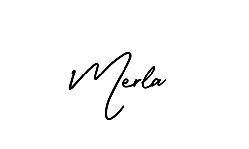 How to Draw Merla signature style? AmerikaSignatureDemo-Regular is a latest design signature styles for name Merla. Merla signature style 3 images and pictures png