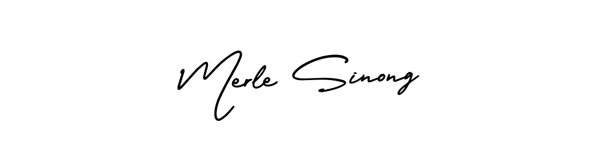 It looks lik you need a new signature style for name Merle Sinong. Design unique handwritten (AmerikaSignatureDemo-Regular) signature with our free signature maker in just a few clicks. Merle Sinong signature style 3 images and pictures png