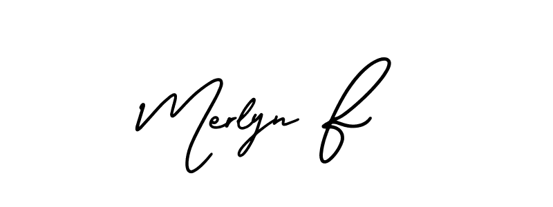 How to Draw Merlyn F signature style? AmerikaSignatureDemo-Regular is a latest design signature styles for name Merlyn F. Merlyn F signature style 3 images and pictures png