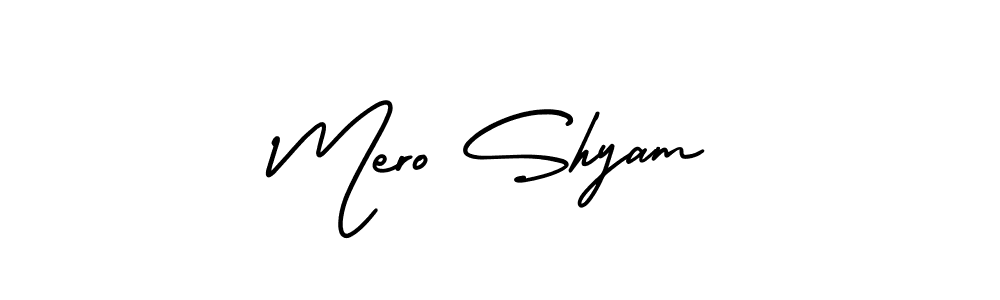 The best way (AmerikaSignatureDemo-Regular) to make a short signature is to pick only two or three words in your name. The name Mero Shyam include a total of six letters. For converting this name. Mero Shyam signature style 3 images and pictures png