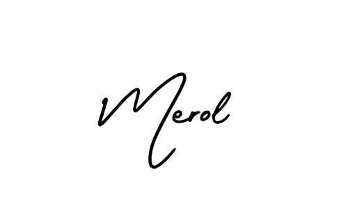 Design your own signature with our free online signature maker. With this signature software, you can create a handwritten (AmerikaSignatureDemo-Regular) signature for name Merol. Merol signature style 3 images and pictures png