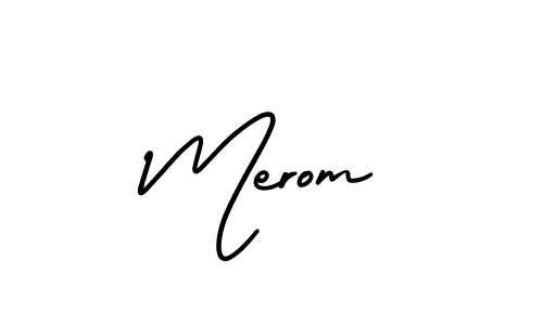 It looks lik you need a new signature style for name Merom. Design unique handwritten (AmerikaSignatureDemo-Regular) signature with our free signature maker in just a few clicks. Merom signature style 3 images and pictures png