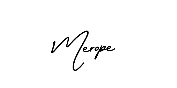 Merope stylish signature style. Best Handwritten Sign (AmerikaSignatureDemo-Regular) for my name. Handwritten Signature Collection Ideas for my name Merope. Merope signature style 3 images and pictures png