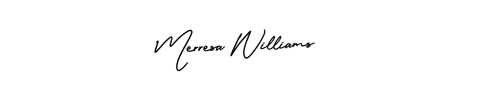 It looks lik you need a new signature style for name Merresa Williams. Design unique handwritten (AmerikaSignatureDemo-Regular) signature with our free signature maker in just a few clicks. Merresa Williams signature style 3 images and pictures png