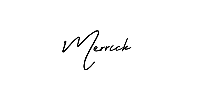 Merrick stylish signature style. Best Handwritten Sign (AmerikaSignatureDemo-Regular) for my name. Handwritten Signature Collection Ideas for my name Merrick. Merrick signature style 3 images and pictures png