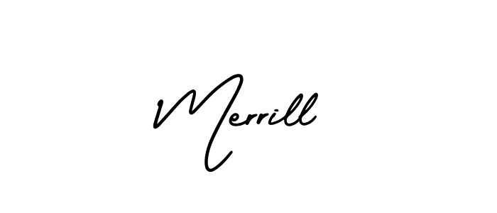 AmerikaSignatureDemo-Regular is a professional signature style that is perfect for those who want to add a touch of class to their signature. It is also a great choice for those who want to make their signature more unique. Get Merrill name to fancy signature for free. Merrill signature style 3 images and pictures png