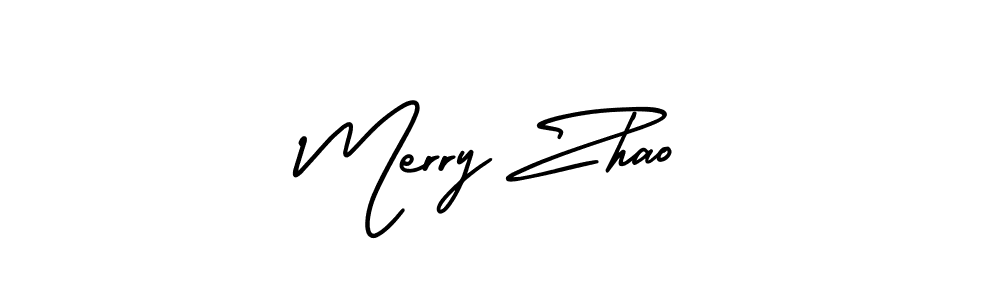 The best way (AmerikaSignatureDemo-Regular) to make a short signature is to pick only two or three words in your name. The name Merry Zhao include a total of six letters. For converting this name. Merry Zhao signature style 3 images and pictures png