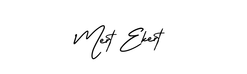 The best way (AmerikaSignatureDemo-Regular) to make a short signature is to pick only two or three words in your name. The name Mert Ekert include a total of six letters. For converting this name. Mert Ekert signature style 3 images and pictures png