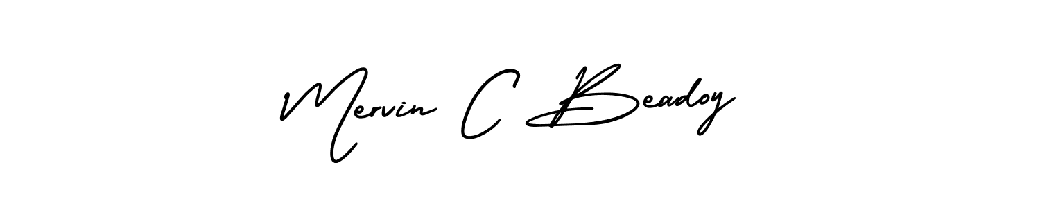 Mervin C Beadoy stylish signature style. Best Handwritten Sign (AmerikaSignatureDemo-Regular) for my name. Handwritten Signature Collection Ideas for my name Mervin C Beadoy. Mervin C Beadoy signature style 3 images and pictures png