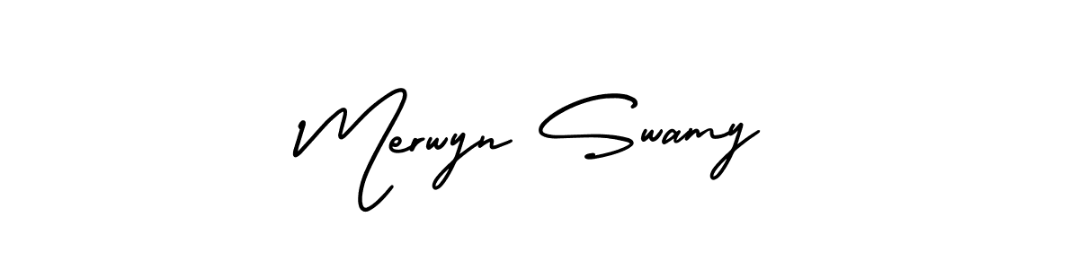 Use a signature maker to create a handwritten signature online. With this signature software, you can design (AmerikaSignatureDemo-Regular) your own signature for name Merwyn Swamy. Merwyn Swamy signature style 3 images and pictures png