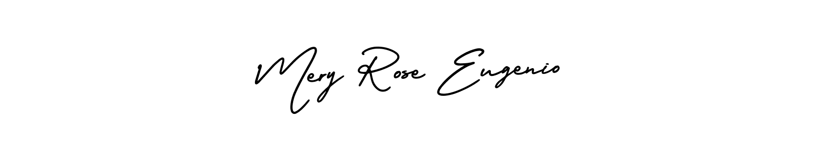 This is the best signature style for the Mery Rose Eugenio name. Also you like these signature font (AmerikaSignatureDemo-Regular). Mix name signature. Mery Rose Eugenio signature style 3 images and pictures png
