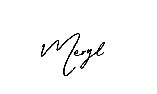 Meryl stylish signature style. Best Handwritten Sign (AmerikaSignatureDemo-Regular) for my name. Handwritten Signature Collection Ideas for my name Meryl. Meryl signature style 3 images and pictures png