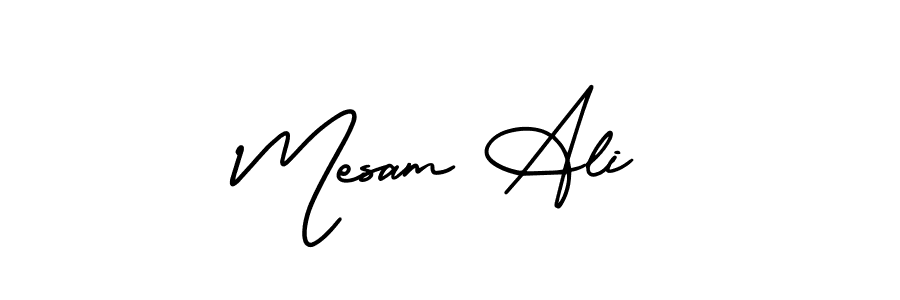 The best way (AmerikaSignatureDemo-Regular) to make a short signature is to pick only two or three words in your name. The name Mesam Ali include a total of six letters. For converting this name. Mesam Ali signature style 3 images and pictures png