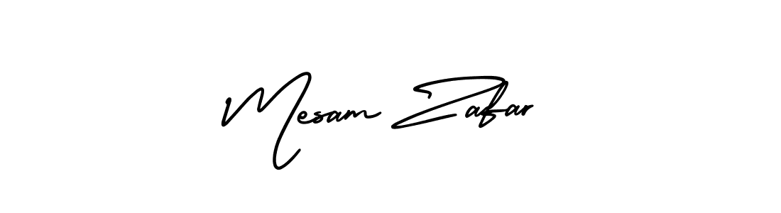 This is the best signature style for the Mesam Zafar name. Also you like these signature font (AmerikaSignatureDemo-Regular). Mix name signature. Mesam Zafar signature style 3 images and pictures png