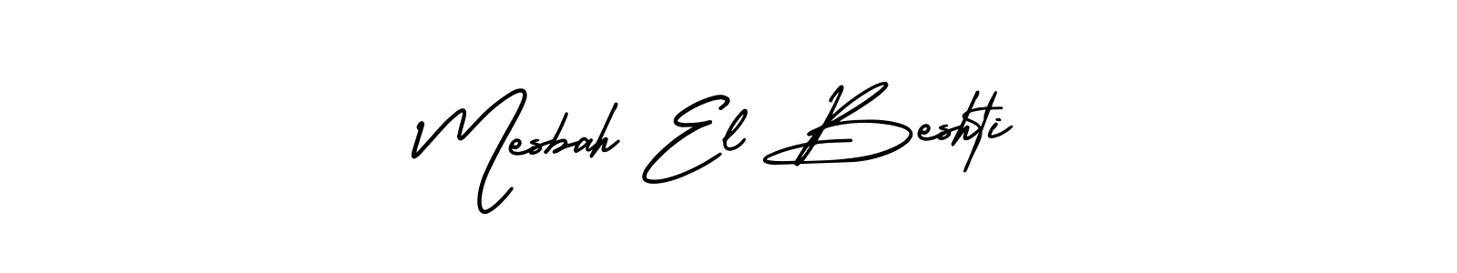 This is the best signature style for the Mesbah El Beshti name. Also you like these signature font (AmerikaSignatureDemo-Regular). Mix name signature. Mesbah El Beshti signature style 3 images and pictures png