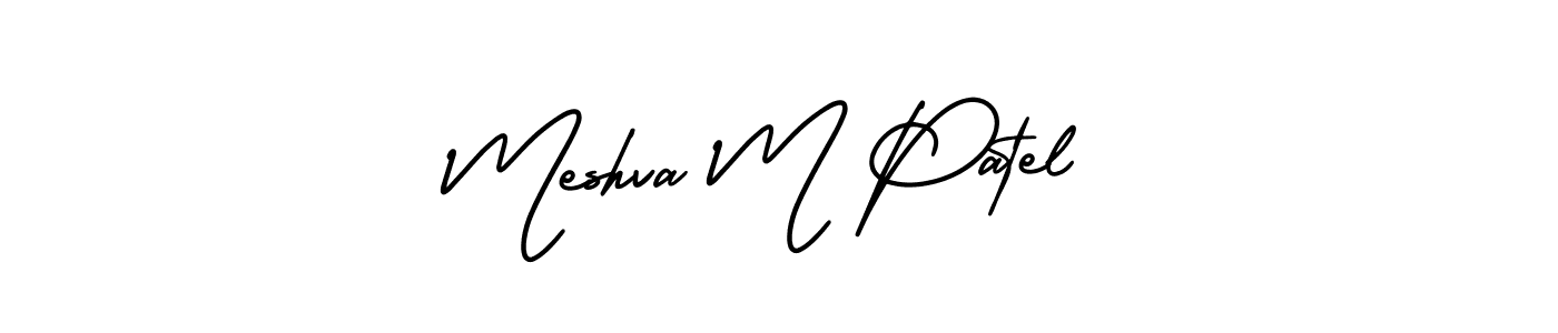 Meshva M Patel stylish signature style. Best Handwritten Sign (AmerikaSignatureDemo-Regular) for my name. Handwritten Signature Collection Ideas for my name Meshva M Patel. Meshva M Patel signature style 3 images and pictures png