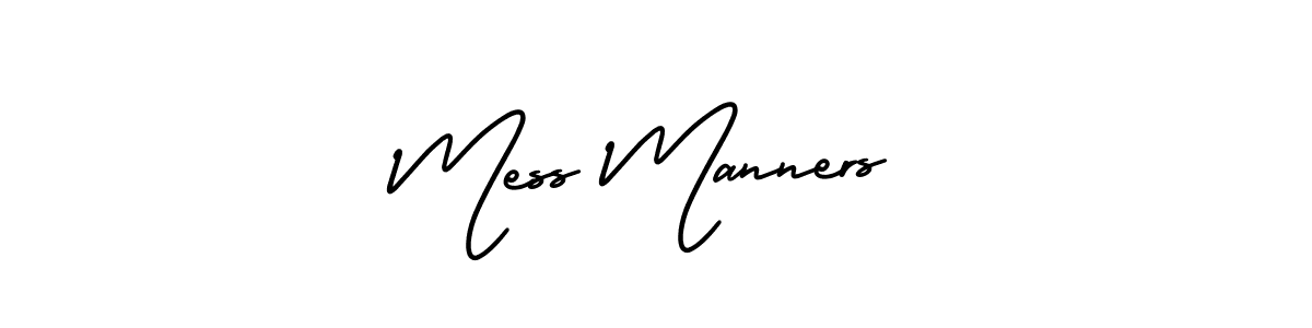 How to make Mess Manners name signature. Use AmerikaSignatureDemo-Regular style for creating short signs online. This is the latest handwritten sign. Mess Manners signature style 3 images and pictures png