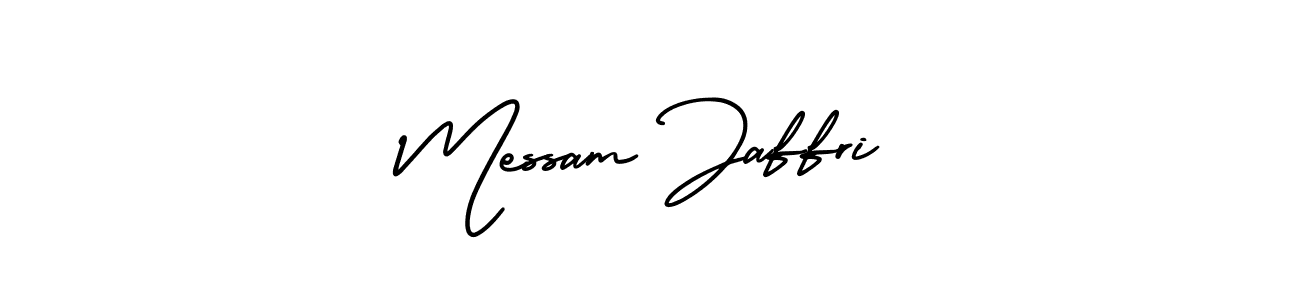 You should practise on your own different ways (AmerikaSignatureDemo-Regular) to write your name (Messam Jaffri) in signature. don't let someone else do it for you. Messam Jaffri signature style 3 images and pictures png