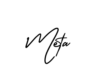 Meta stylish signature style. Best Handwritten Sign (AmerikaSignatureDemo-Regular) for my name. Handwritten Signature Collection Ideas for my name Meta. Meta signature style 3 images and pictures png