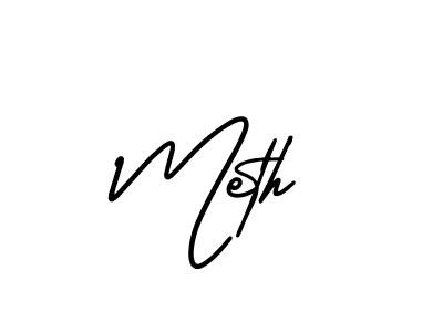 It looks lik you need a new signature style for name Meth. Design unique handwritten (AmerikaSignatureDemo-Regular) signature with our free signature maker in just a few clicks. Meth signature style 3 images and pictures png