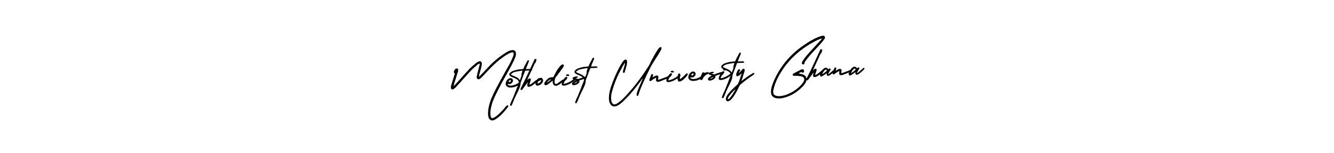 The best way (AmerikaSignatureDemo-Regular) to make a short signature is to pick only two or three words in your name. The name Methodist University Ghana include a total of six letters. For converting this name. Methodist University Ghana signature style 3 images and pictures png