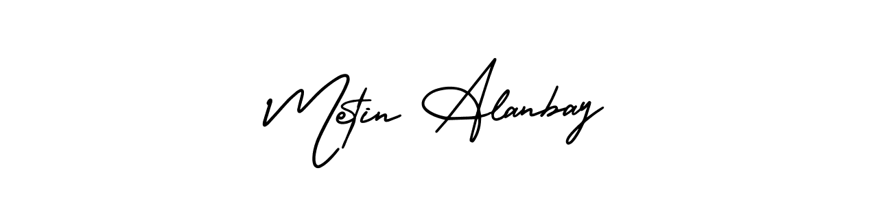 Make a beautiful signature design for name Metin Alanbay. With this signature (AmerikaSignatureDemo-Regular) style, you can create a handwritten signature for free. Metin Alanbay signature style 3 images and pictures png