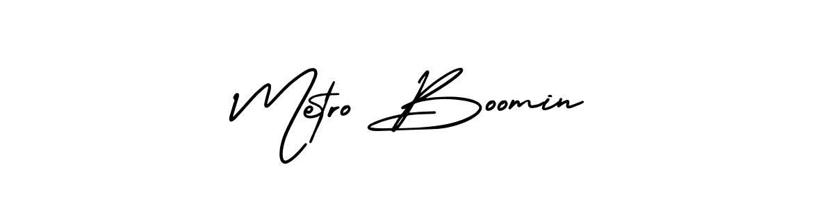 How to make Metro Boomin name signature. Use AmerikaSignatureDemo-Regular style for creating short signs online. This is the latest handwritten sign. Metro Boomin signature style 3 images and pictures png