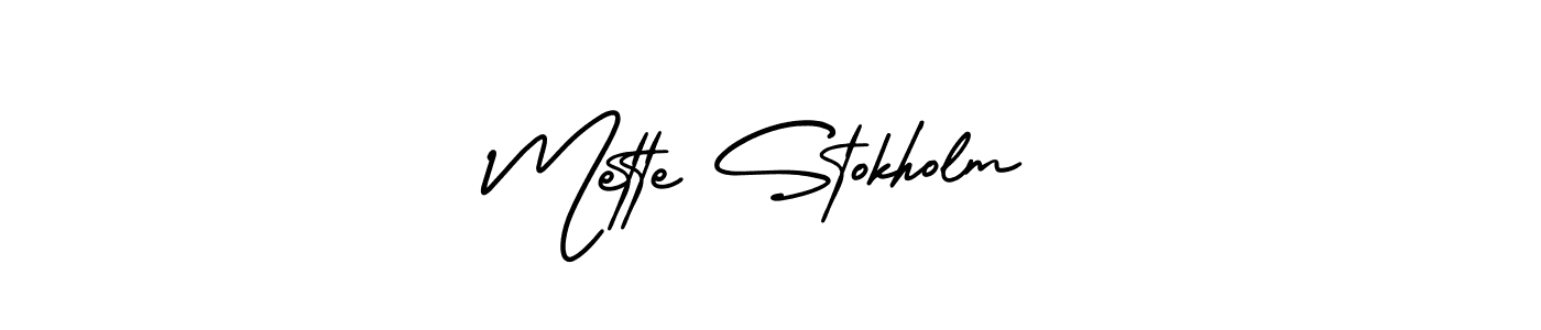 Design your own signature with our free online signature maker. With this signature software, you can create a handwritten (AmerikaSignatureDemo-Regular) signature for name Mette Stokholm. Mette Stokholm signature style 3 images and pictures png