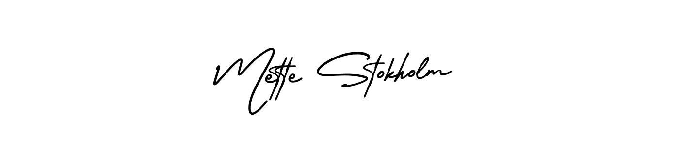 Mette Stokholm stylish signature style. Best Handwritten Sign (AmerikaSignatureDemo-Regular) for my name. Handwritten Signature Collection Ideas for my name Mette Stokholm. Mette Stokholm signature style 3 images and pictures png