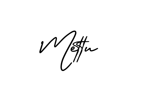 Make a beautiful signature design for name Mettu. With this signature (AmerikaSignatureDemo-Regular) style, you can create a handwritten signature for free. Mettu signature style 3 images and pictures png