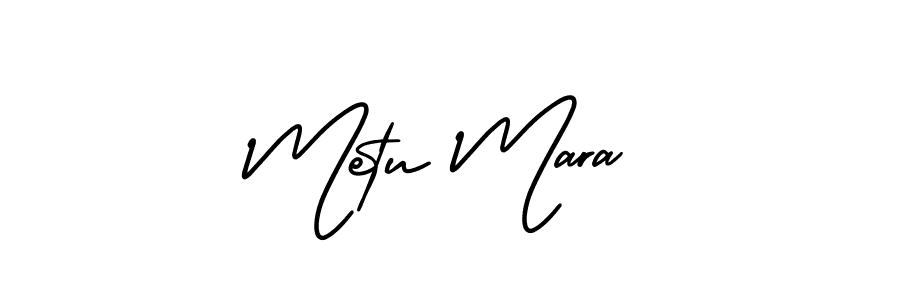 The best way (AmerikaSignatureDemo-Regular) to make a short signature is to pick only two or three words in your name. The name Metu Mara include a total of six letters. For converting this name. Metu Mara signature style 3 images and pictures png