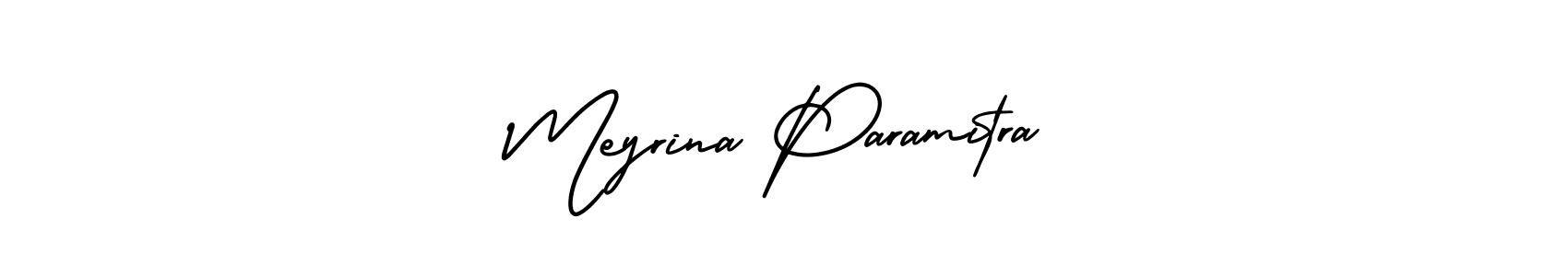 if you are searching for the best signature style for your name Meyrina Paramitra. so please give up your signature search. here we have designed multiple signature styles  using AmerikaSignatureDemo-Regular. Meyrina Paramitra signature style 3 images and pictures png