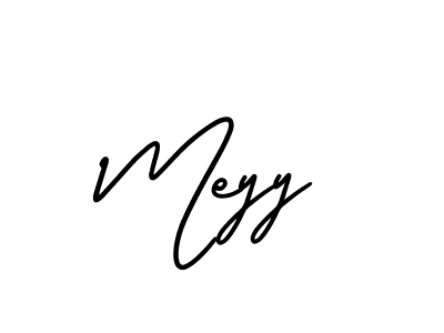 It looks lik you need a new signature style for name Meyy. Design unique handwritten (AmerikaSignatureDemo-Regular) signature with our free signature maker in just a few clicks. Meyy signature style 3 images and pictures png