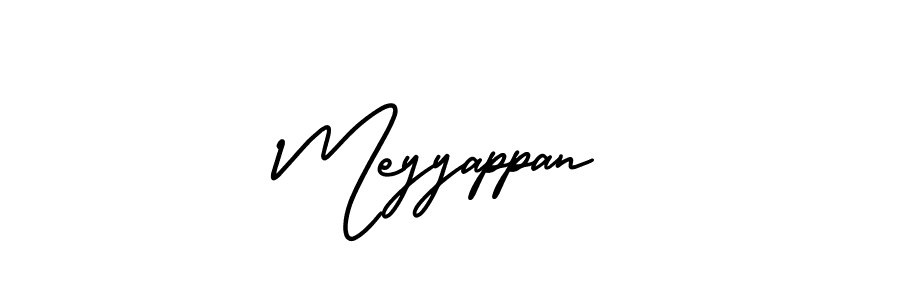 Meyyappan stylish signature style. Best Handwritten Sign (AmerikaSignatureDemo-Regular) for my name. Handwritten Signature Collection Ideas for my name Meyyappan. Meyyappan signature style 3 images and pictures png