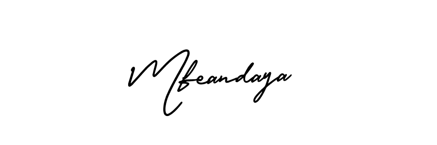Design your own signature with our free online signature maker. With this signature software, you can create a handwritten (AmerikaSignatureDemo-Regular) signature for name Mfeandaya. Mfeandaya signature style 3 images and pictures png