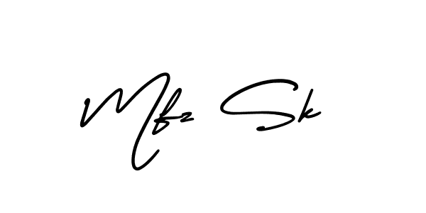 How to make Mfz Sk name signature. Use AmerikaSignatureDemo-Regular style for creating short signs online. This is the latest handwritten sign. Mfz Sk signature style 3 images and pictures png