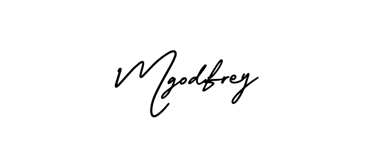 How to make Mgodfrey name signature. Use AmerikaSignatureDemo-Regular style for creating short signs online. This is the latest handwritten sign. Mgodfrey signature style 3 images and pictures png