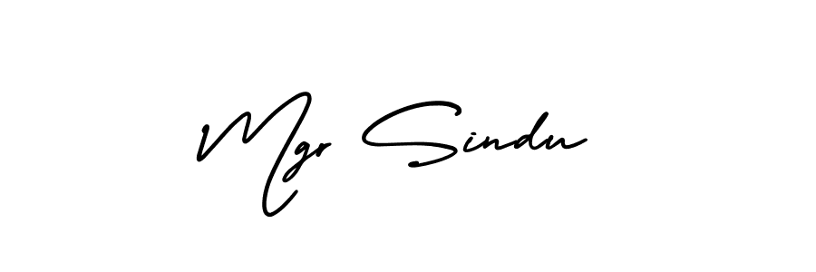 The best way (AmerikaSignatureDemo-Regular) to make a short signature is to pick only two or three words in your name. The name Mgr Sindu include a total of six letters. For converting this name. Mgr Sindu signature style 3 images and pictures png