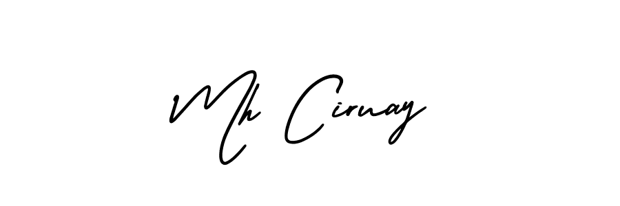 Use a signature maker to create a handwritten signature online. With this signature software, you can design (AmerikaSignatureDemo-Regular) your own signature for name Mh Ciruay. Mh Ciruay signature style 3 images and pictures png