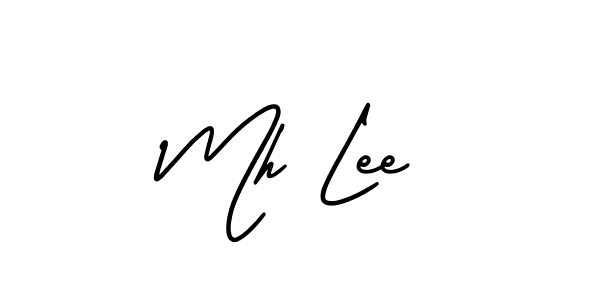 The best way (AmerikaSignatureDemo-Regular) to make a short signature is to pick only two or three words in your name. The name Mh Lee include a total of six letters. For converting this name. Mh Lee signature style 3 images and pictures png