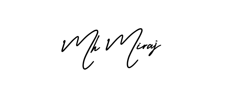 Make a beautiful signature design for name Mh Miraj. With this signature (AmerikaSignatureDemo-Regular) style, you can create a handwritten signature for free. Mh Miraj signature style 3 images and pictures png