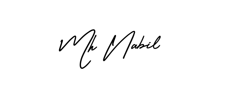 AmerikaSignatureDemo-Regular is a professional signature style that is perfect for those who want to add a touch of class to their signature. It is also a great choice for those who want to make their signature more unique. Get Mh Nabil name to fancy signature for free. Mh Nabil signature style 3 images and pictures png